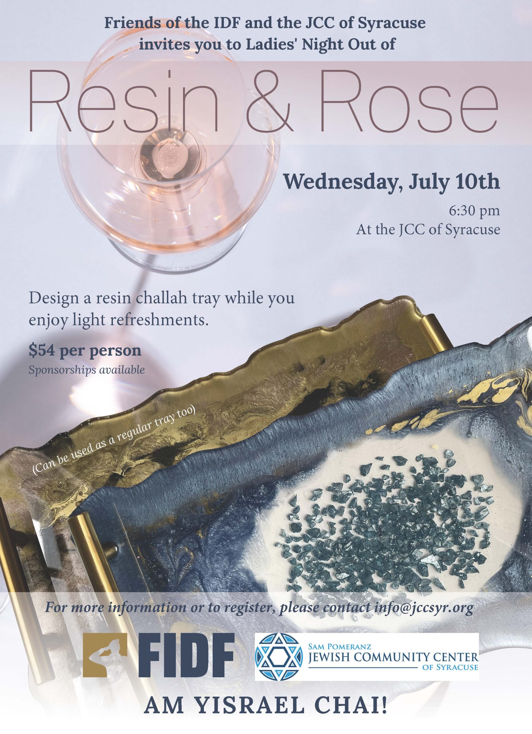 Resin & Rose Challah Tray Design flyer